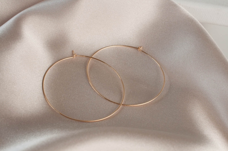 Thin Gold Hoop Earrings Super Thin Gold Hoops Ultra Thin Hoops Etsy