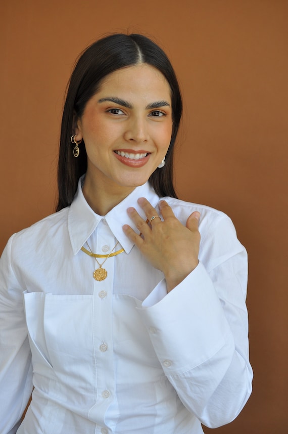 Gold Saint Christopher Medallion Necklace: Traveler Protection Amulet