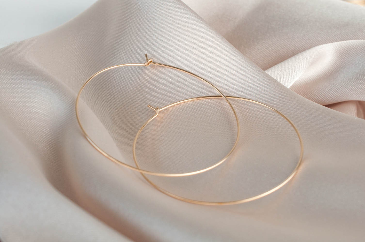 Thin Gold Hoop Earrings Super Thin Gold Hoops Ultra Thin Hoops Etsy