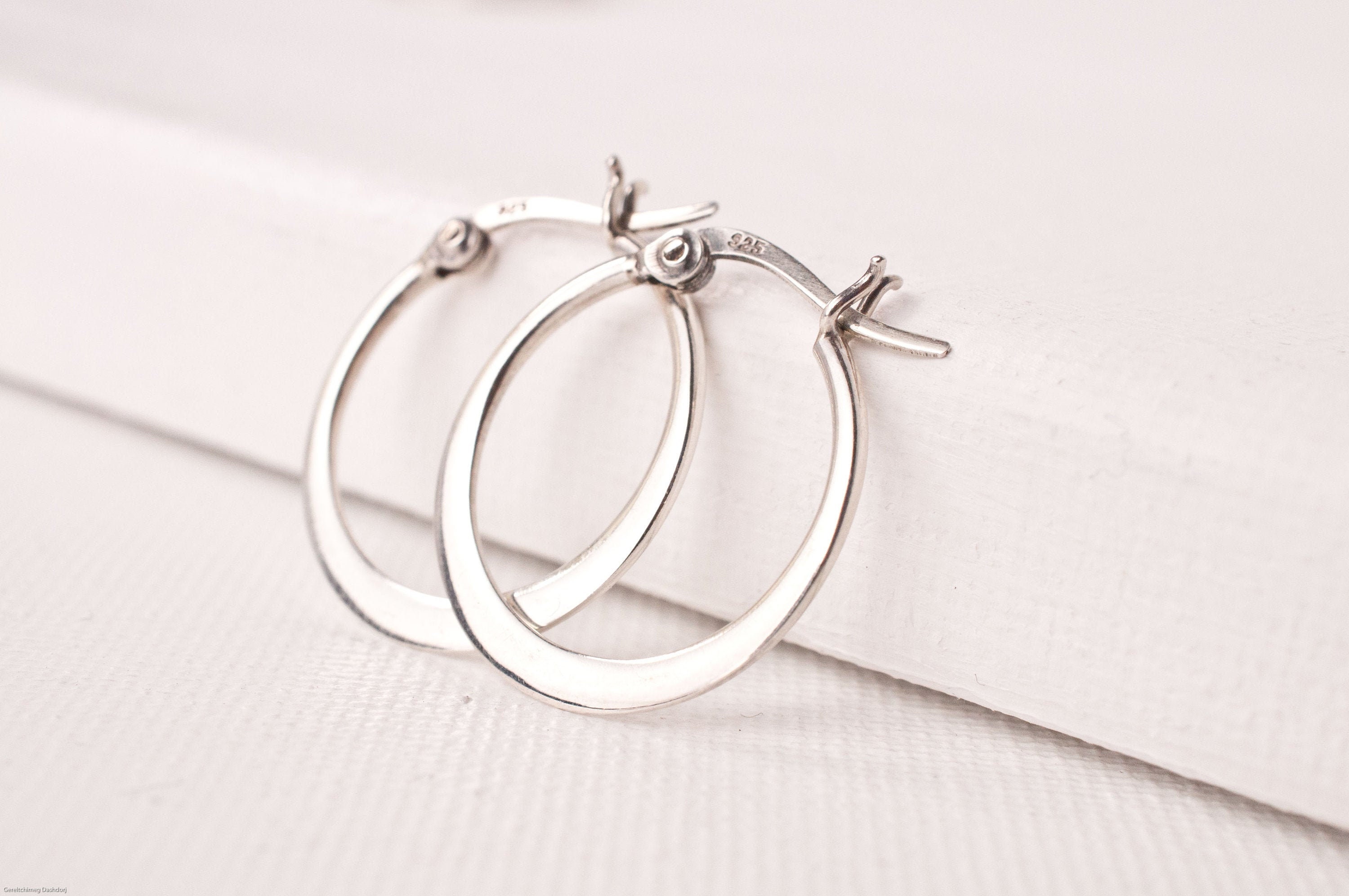 Grandi Orecchini A Cerchio In Argento Massicc - Italia - Foto 5