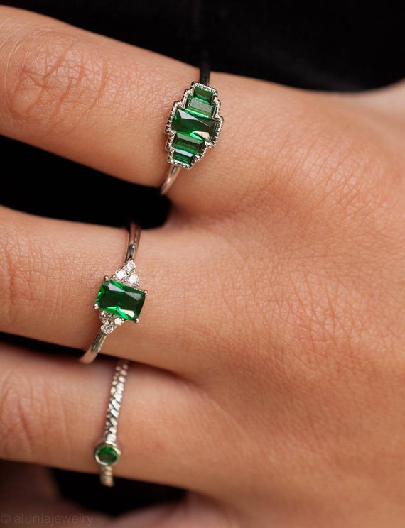 Anillo con piedra esmeralda new arrivals