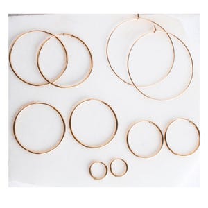 Gold Hoop Earrings 14k Gold Filled Extra Thin Tiny Everyday Skinny Sturdy Endless Gift For Her Lightweight Medium High Quality Mini Everyday