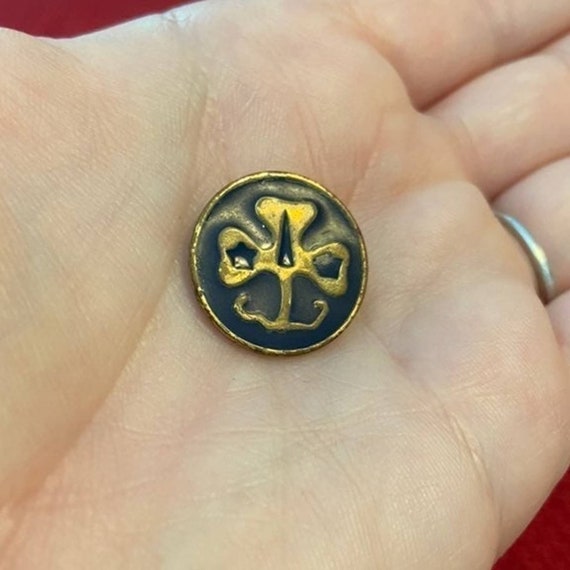 Girl Scout Pin - Blue & Gold - Vintage  Brownies - image 2