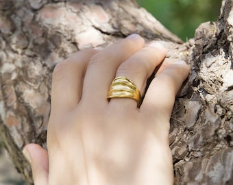 Embrace Equity, Stunning Gold Ring, Sterling Silver 925, 14k Gold Plated Ring, Ethical jewelry for a lifetime