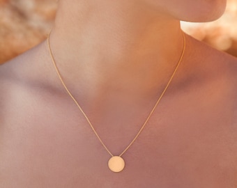 Dainty Circle Pendant Necklace - Gold Geometric Pendant - Geometric - Delicate - Minimalist - Pendant Necklace