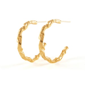 Twig Earrings, Branch Hoop Earrings, Golden Hoops, Open Hoops, Hoop Earrings, Modern Hoops image 3