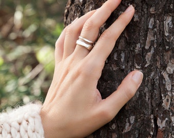 Aesthetic Ring, Sterling Silver, Band Ring, Open Ring, Ethical Handmade Jewellery, Women rings