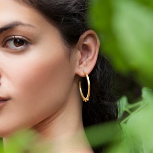 Golden Hoops Open Hoops Hoop Earrings Large Hoop Earrings Modern Hoops Minimalist Earrings image 6