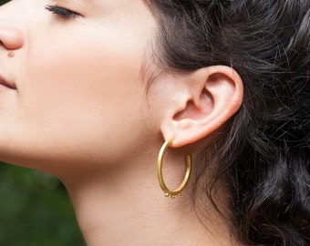 Golden Hoops - Open Hoops - Hoop Earrings - Large Hoop Earrings - Modern Hoops - Minimalist Earrings