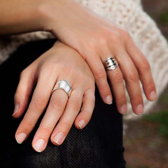 Etsy silver band ring deals