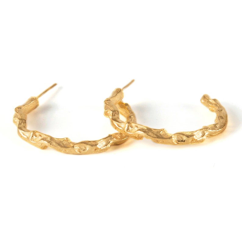 Twig Earrings, Branch Hoop Earrings, Golden Hoops, Open Hoops, Hoop Earrings, Modern Hoops image 4