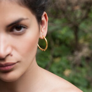 Golden Hoops Open Hoops Hoop Earrings Large Hoop Earrings Modern Hoops Minimalist Earrings image 7