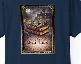 Mystery Reader Shirt, Book Lover Mystery Tee, Dark Academia Shirt, Cozy Reader Gift, Tarot Style Book Shirt, Comfort Colors Tee