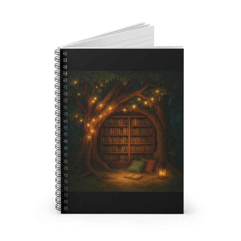 Tree House Notebook Enchanted Treehouse Spiral Notebook, Cozy Reading Journal, Book Lover ...