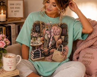 Romantasy Book Club Shirt Coquette Leopard Reader Tee Cozy Fantasy Romance Reader Gift Booktok Aesthetic Shirt