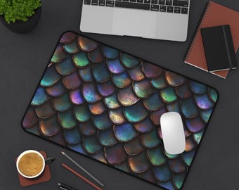 Dragon Scale Desk Mat, Fantasy Desk Pad, Gamer Mouse Pad, Fantasy Reader Desk Setup, DnD Desk Decor, Large Desk Mouse Pad