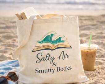 Smutty Books Tote Bag, Salty Air Tote, Beach Reads Tote Bag, Bookish Beach Bag, Romance Reader Gift, Coastal Aesthetic Tote, Book Lover Gift