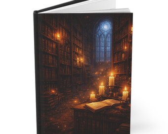 Dark Academia Library Journal, Moody Candle Book Notebook, Gothic Writing Journal