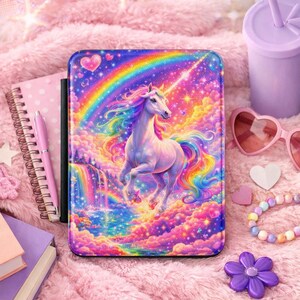 Custodia per Kindle con unicorno arcobaleno, graziosa cover per Kindle con unicorno, custodia magica e fantastica per Kindle per ragazze, custodia colorata per Kindle Paperwhite