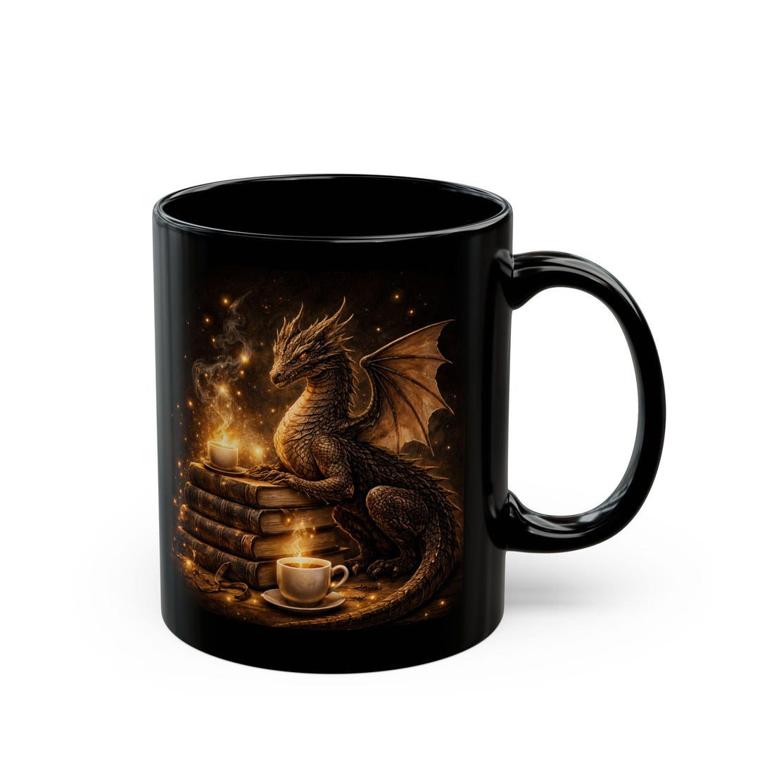 Fantasy Dragon Coffee Mug Book Lover Gift Dark Academia Mug - Etsy