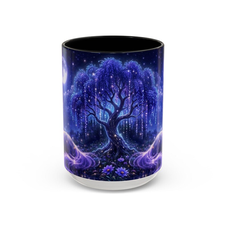 Taza de café de unicornio, taza de fantasía, taza de unicornio a la luz de la luna, regalo mágico para ella, taza para amantes de los libros, taza de bosque encantado, regalo acogedor para lectores. imagen 10