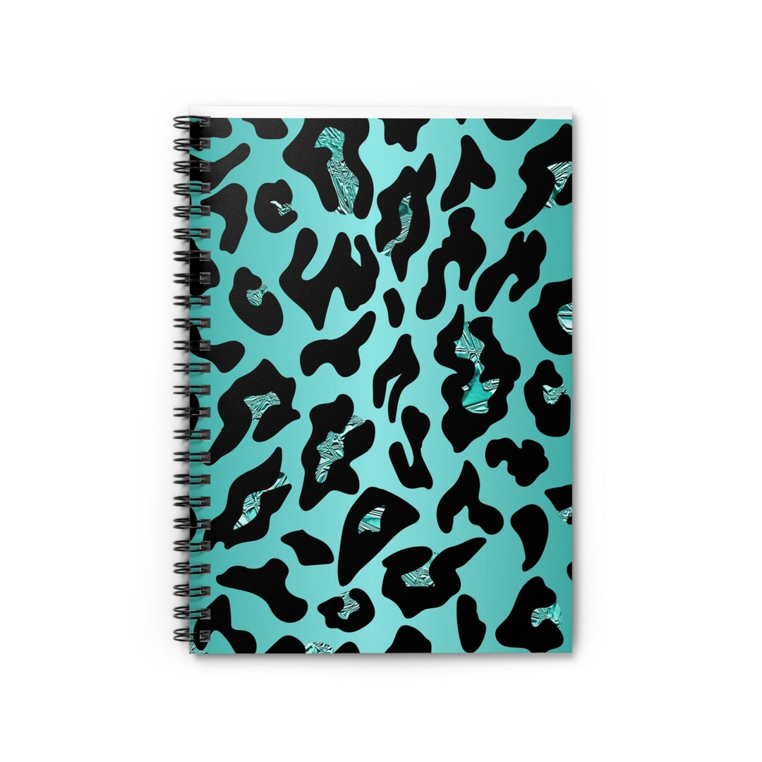 Aqua Leopard Print Spiral Notebook – Ruled Journal, 6" X 8" - Etsy