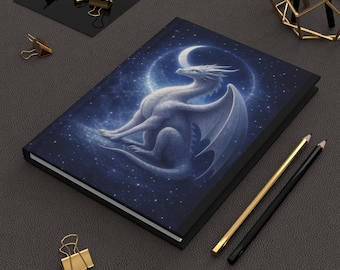 Blue Moon Dragon Journal Dark Fantasy Hardcover Notebook Gothic Dragon Writing Journal