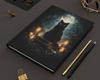 Witchy Black Cat Journal, Mystical Moon Notebook