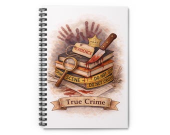 Cuaderno espiral de crímenes reales de 15 x 20 cm, diario de lectura de misterio, regalo para amantes de los crímenes