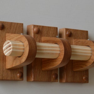 3 Curtain Pole Rod Holders, Curtain Pole Brackets,Oak Curtain Accessories,Wooden Oak Curtain Supports