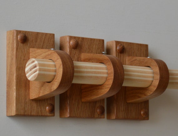 Curtain Pole Rod Holders Curtain Pole Bracketsoak Curtain Etsy