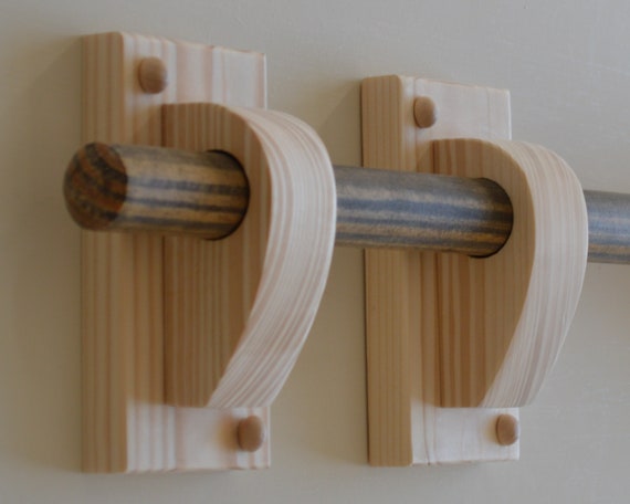 wood curtain rod holders