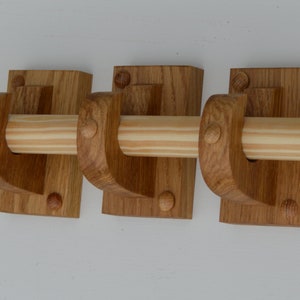 Curtain Pole Holders Brackets Curtain Pole Rod Holders Solid Oak Arts And Crafts Style x 3 image 4