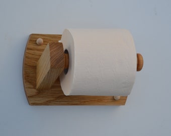 Toilet Roll Holder Solid Oak Wooden Craftsman Made