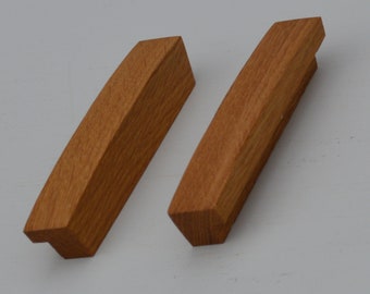 2 x Wooden Oak Drawer Handles Knobs Cabinet Handles Pulls