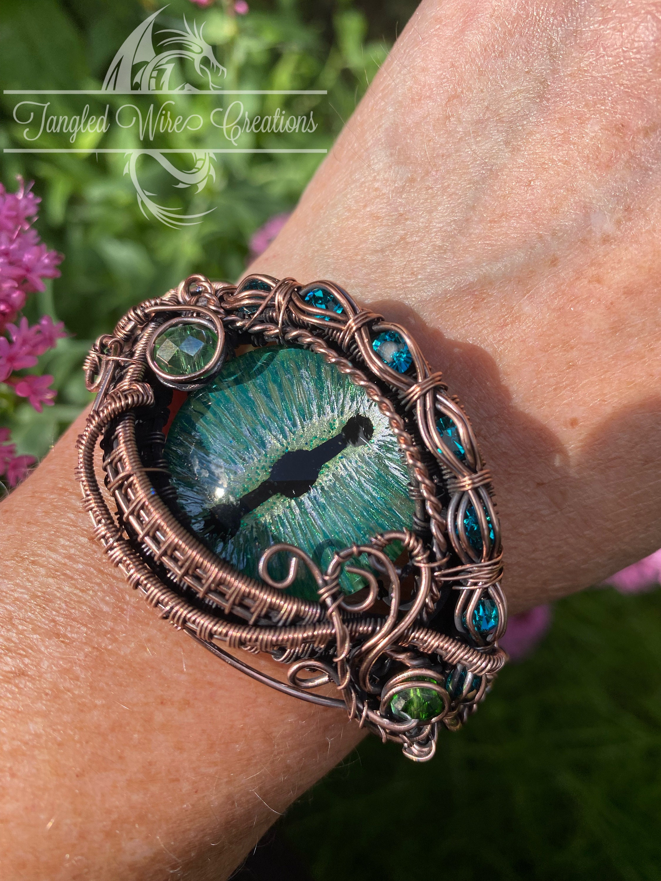 ドラゴンアゲート　バングル The Mandarin Dragon Brass Black 3.0 – Three Bracelet