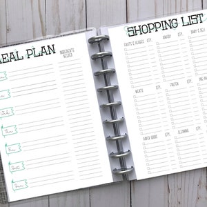 Happy Planner Printable - Meal Plan - 2 Page Spread - Classic Size