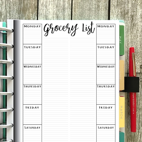 Healthy Grocery List - Etsy