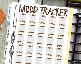 Happy Planner Mood Tracker Printable – 30 Day Color-In (PDF, SVG, PNG)