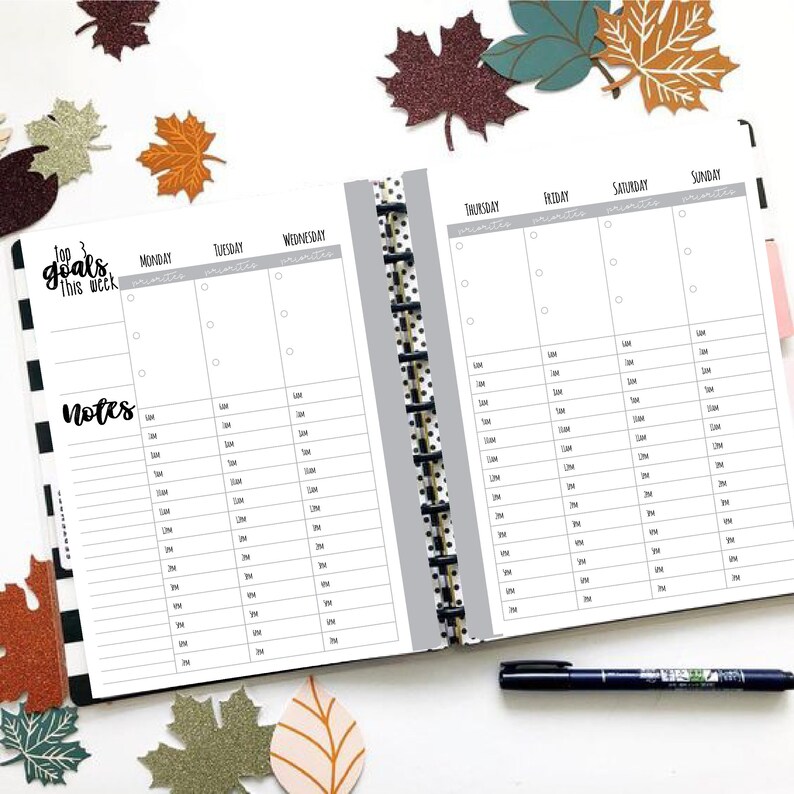 Happy Planner Classic Size Weekly hourly Layout - Etsy