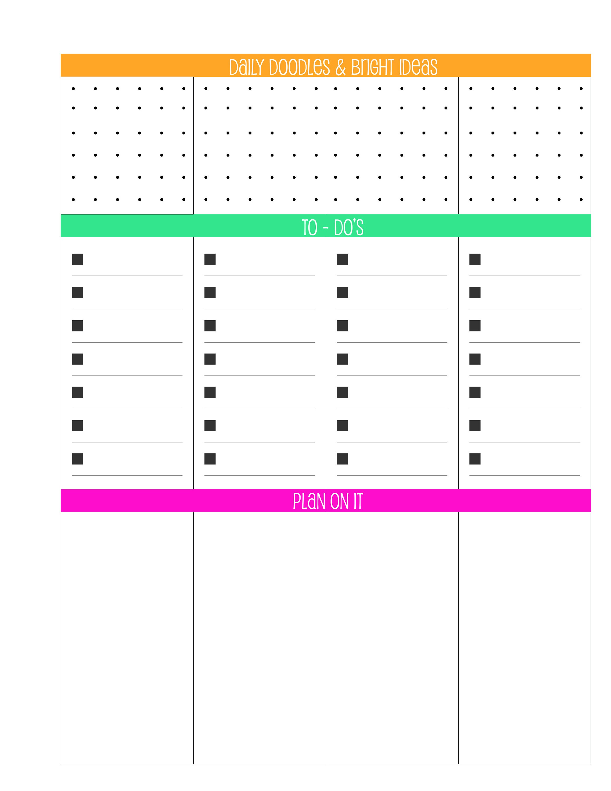 Happy Planner Printable Miss Maker Weekly Layout BIG Size Undated Plain ...