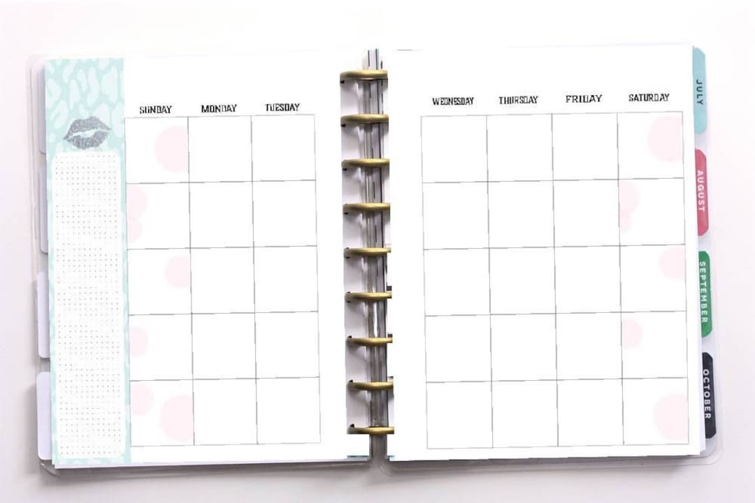 Happy Planner Printable - Glam Girl - Monthly - Classic Size - Etsy