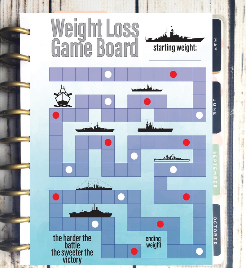 Happy Planner Printable Game Board Weight Loss Tracker Etsy