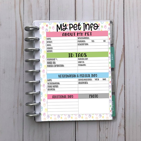 Pet Planner - Etsy