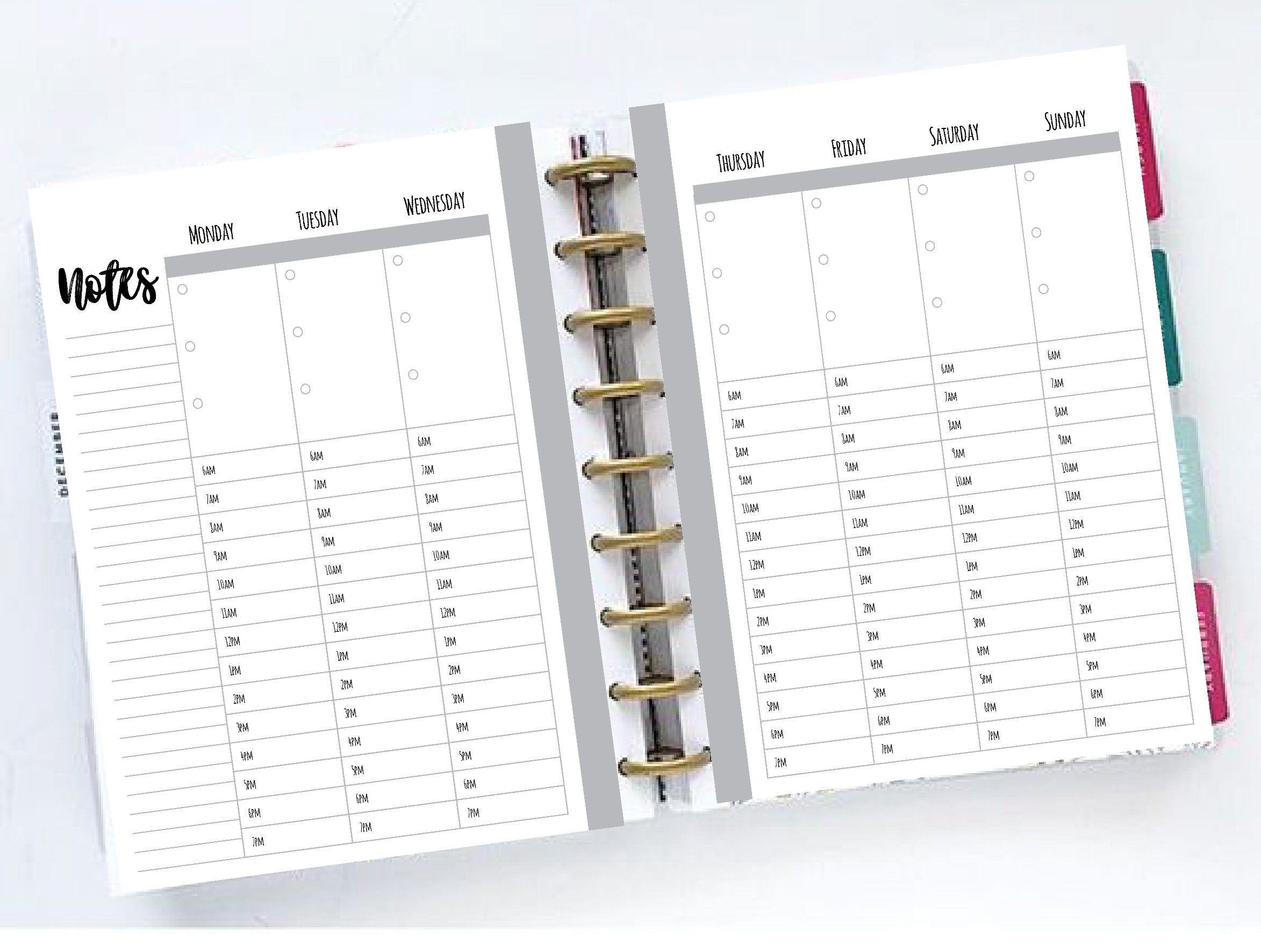 Happy Planner Classic Size Weekly hourly Layout Etsy Canada