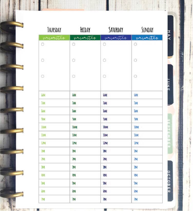 Happy Planner Classic Size Weekly hourly Layout - Etsy