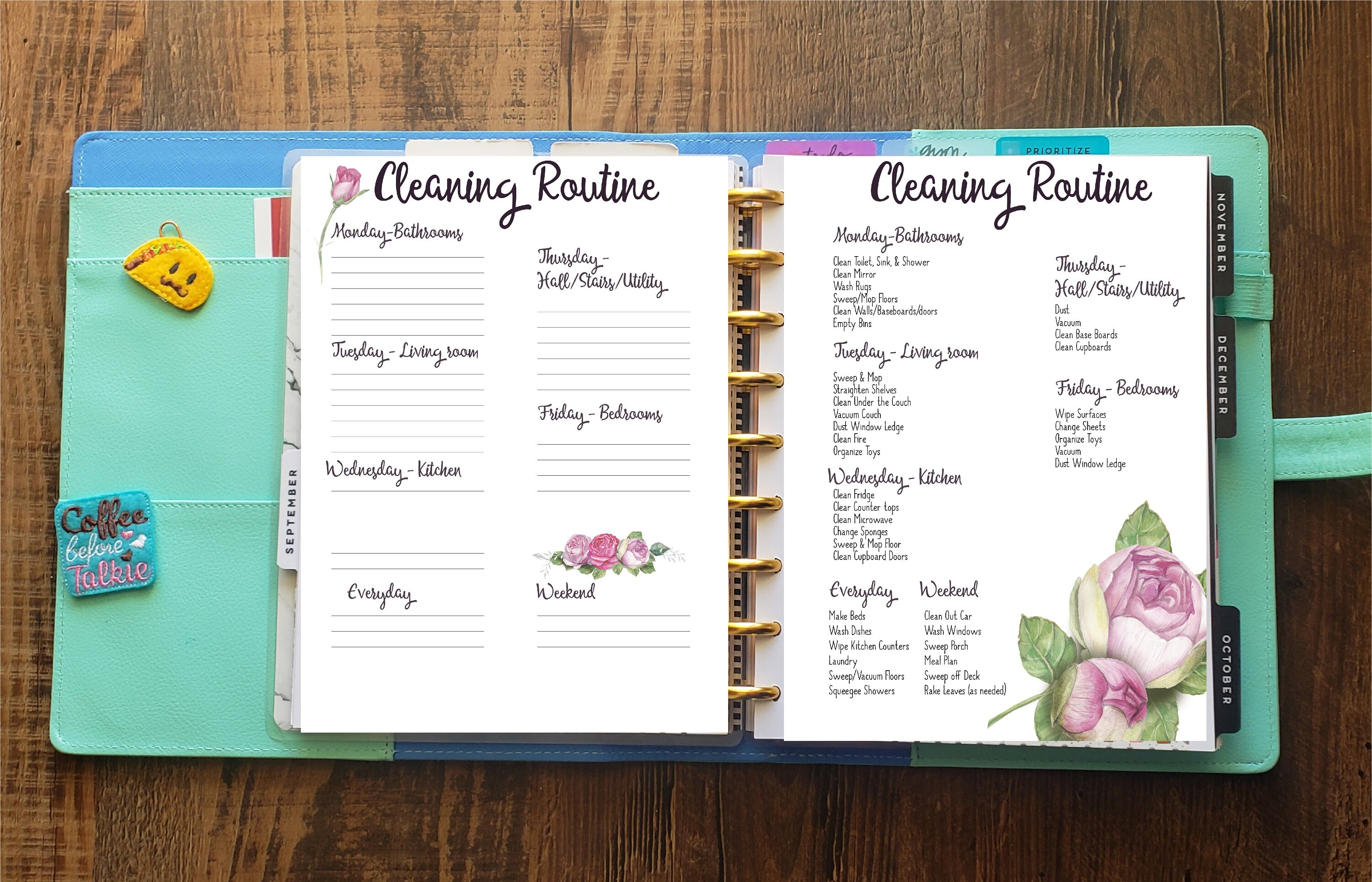 Happy Planner Printable Cleaning Schedule Classic Size - Etsy