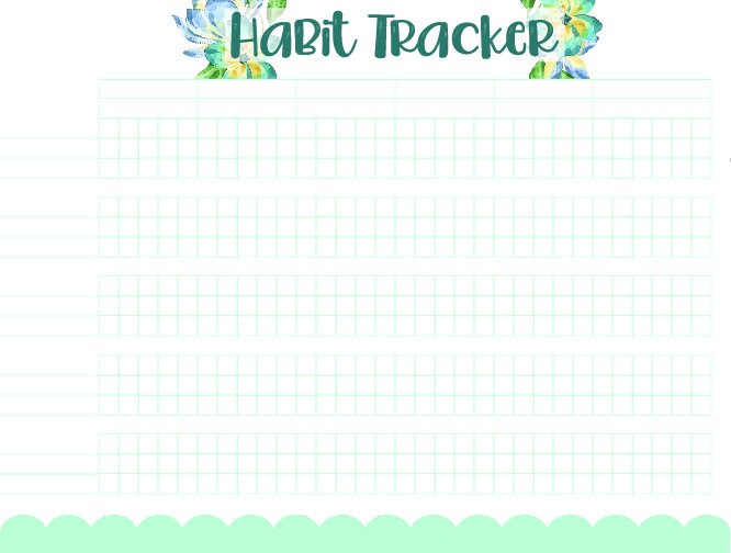 Happy Planner Printable Habit Tracker Landscape Classic Size Teal ...