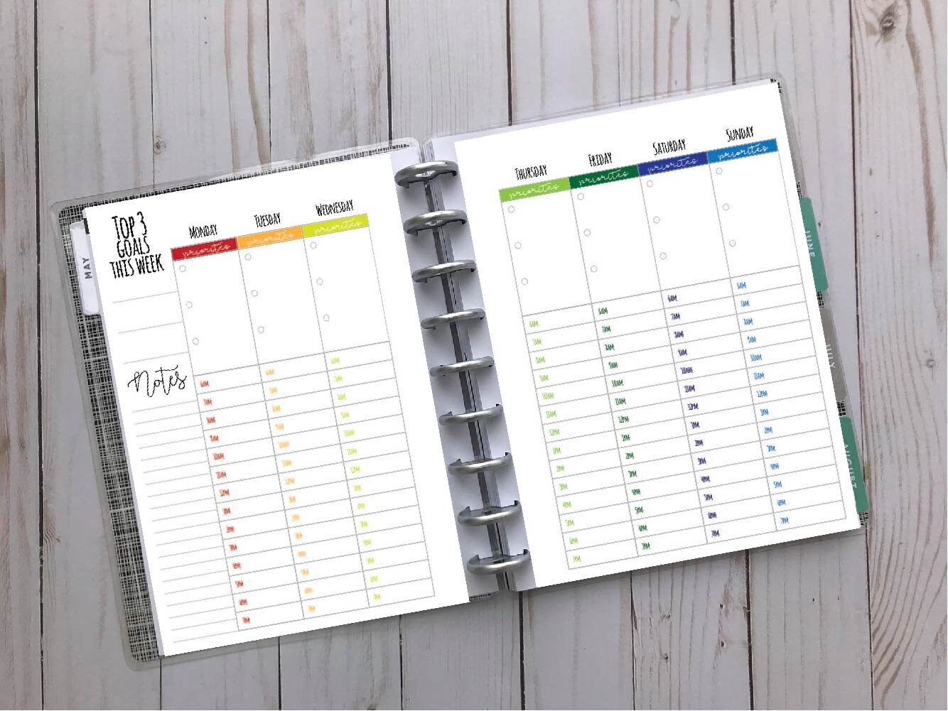 Happy Planner - Classic Size - Weekly (hourly Layout) Printable