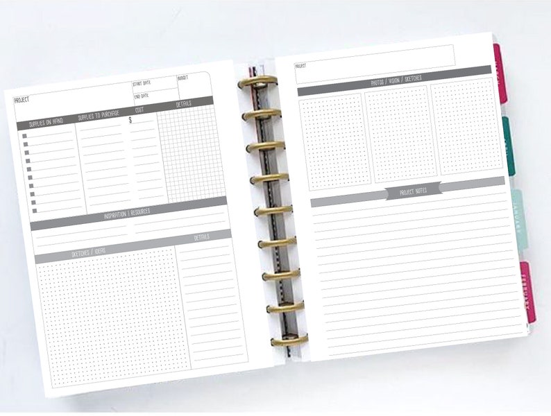 Happy Planner Printable Miss Maker Extras Layout Classic Size Black and ...